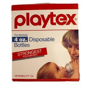 Playtex 1983 Vintage 4oz Disposable Baby Bottle Liners 100ct ? Strongest USA
